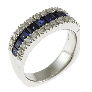  Damiani ring ring 12 number 18 gold K18 white gold sapphire lady's Damiani used beautiful goods 