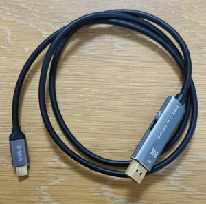 USB-C→DP変換ケーブル 1m USB PD対応 Type-C DisplayPort1.4