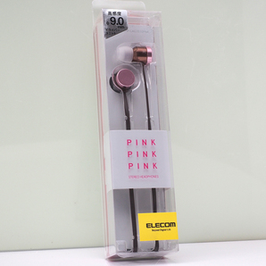 ELECOM ステレオヘッドホン イヤホン イヤフォン PINK PINK PINK 耳栓タイプ 3.5mm 3極ミニプラグ対応 スイートピンク×ブラウン 未開封品