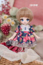 ◆MIMIEL◆フルセットドール・ベビーねずみちゃん◆オビツ11+larimar 妖精耳ヘッドカスタム◆4inchウィッグ・お洋服セット◆_画像4