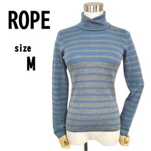 【M】ROPE ロペ レディース ボーダーニット 薄手ニット ハイネック