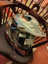 SHOEI ショウエイ HORNET ADV NAVIGATE ナビゲート TC-8 オレンジ/シルバー　Lサイズ2017年　_画像9