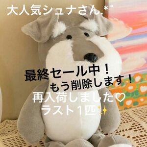 ミニチュアシュナウザー ぬいぐるみ 大きい人形 マスコット もこもこ 犬置物 インテリア 飾り オブジェ クッション 犬 可愛い