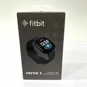 未使用 Fitbit フィットビットVersa3 ヴァーサ3スマートウォッチ FB511BKBK-FRCJK アルミニウムケース クラシックベルト Alexa/GPS搭載