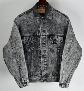 80S USA製 Levi's リーバイス 70507 0253 ブラック ケミカルウォッシュ Gジャン デニム ジャケット S trucker jacket ジージャン b7936