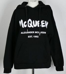 ALEXANDER McQUEEN アレキサンダーマックイーン ロゴ パーカー 黒 38 HOODIE b7992