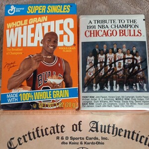  Michael Jordan. autographed mini WHEATIES BOX 1991 year bruz Champion sip memory 