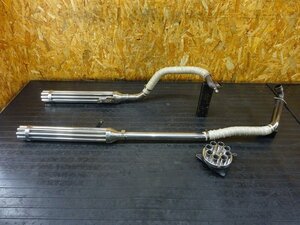 [240510] dragster 400(4TR-077)* non-genuin muffler 2 pipe out right and left putting out gato ring air cleaner exhaust pipe silencer 