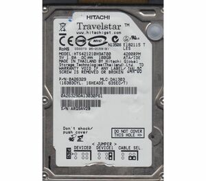 * used operation goods *2.5 -inch Note for HDD 100GB Hitachi IDE hard disk HTS421210h9AT00 4200RPM* free shipping * the first period guarantee equipped 