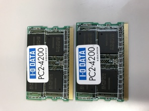 ★中古動作品★iodata DDR2 533 PC2-4200 172Pin MicroDIMM 512mb 2枚セット 計1GB★送料無料★初期保障