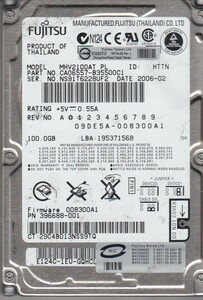 * used operation goods *2.5 -inch Manufacturers .. Note for HDD 100GB IDE hard disk 4200RPM* free shipping * the first period guarantee equipped 