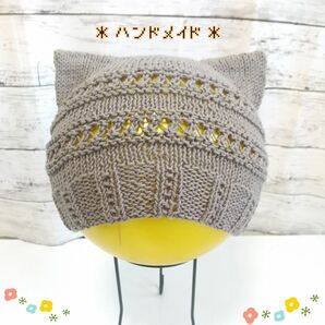 ＊ 猫耳帽子 ＊ コットン ＊ ＊ ハンドメイド ＊