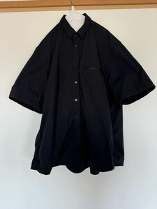 sacai Taslan Nylon Shirt BLACKサイズ3 半袖シャツ