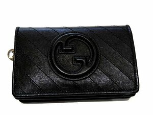 新品同様品 グッチ ☆ 760336 ブロンディ 財布 ウォレット レディース レザー 黒 ブラック GUCCI ▼ クシト00/6E