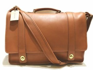 新品同様 COACH コーチ 5274 2WAY ブリーフケース ◆ ブラウン系 レザー ショルダーバッグ メッセンジャーバッグ ワンハンドル ▼ ニ100/6E