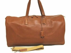 美品 COACH コーチ 5402 2WAY ボストンバッグ ◆ ライトブラウン系 レザー メンズ 旅行鞄 ショルダー 茶 ▼ ニ100 /6E