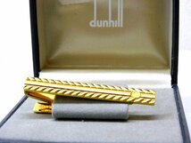 3F ダンヒル タイピン ■ ゴールドカラー スクエア メンズ 小物 タイバー dunhill □5E_画像1