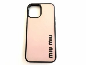 正規品 美品 ミュウミュウ MIU MIU ■ iPhoneケース ピンク iPhone12/12 Proケース スマホケース アイフォンケース 5ZH133 □6E ニ100