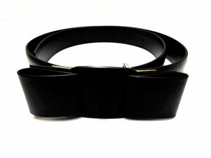  considerably beautiful goods Ferragamo # belt 70cmvala ribbon black black lady's Salvatore Ferragamo *6Eni100
