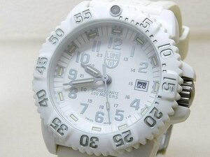 美品 ルミノックス 時計 ■ 3050/3950 Navy SEALs ネイビーシールズ ホワイト ラバー ベルト メンズ クォーツ 腕時計 LUMINOX □ 6E 4100