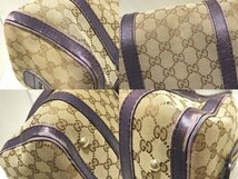 GUCCI グッチ 269876 2WAY ミニボストン型 ハンドバッグ ◇ GGキャンバス ベージュ系 × レザー パープル系 ショルダー ▼6E_画像3