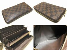 LOUIS VUITTON ヴィトン ジッピーウォレット 長財布 ダミエ ◇ N60015 ラウンドファスナー 男女兼用 ユニセックス CA3120 ▼ フト00/6E_画像2