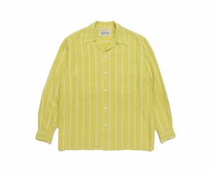 wacko maria ワコマリア STRIPED OPEN COLLAR SHIRT L/S オープン カラー シャツ ストライプ 長袖 アロハ イエロー xl アロハシャツ