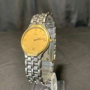 OMEGA オメガ DE VILLE デビル メンズ 腕時計 文字盤 ゴールド ラウンド デイト クォーツ ウォッチ 