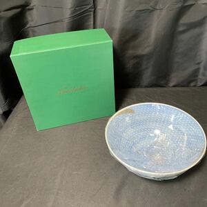 未使用品 Noritake ノリタケ 23ｃｍ ボウル T5308/1608 磁器 陶器 食器 ボール ホワイト×ブルー 系 箱入り 1