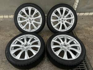 【送料無料】美品スタッドレスホイールセット×4本　ウェッズ　AXEL　18インチ　7.5J　+53　ナンカン　AW-1　225/45R18　1シーズンのみ使用