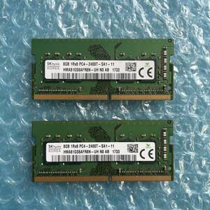SKhynix 8GB×2 sheets total 16GB DDR4 PC4-2400T-SA1-11 used Note PC for memory [NM-317]