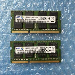 SAMSUNG 8GB×2枚 計16GB DDR3L PC3L-12800S-11-13-F3 中古 ノートPC メモリ【NM-367】