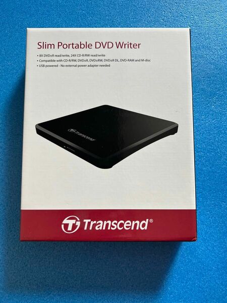 Transcend スリムポータブルDVDライター　TS8XDVDS-K 未使用開封品