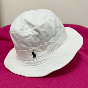 me.美品★バケットハット【Polo by Ralph Laurenポロ ラルフローレン】帽子★57㎝位★綿100％★白★送料185円の画像3