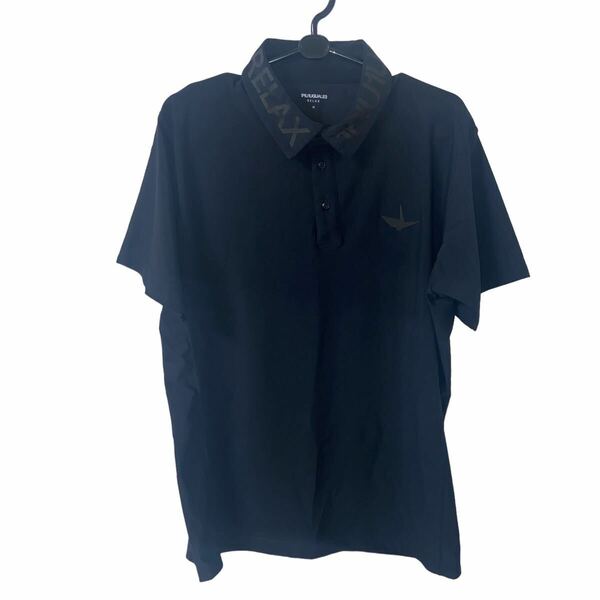 1PIU1UGUALE3 RELAX ゴルフウェア ポロシャツ 半袖 ブラック