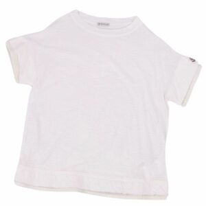 美品 モンクレール MONCLER Tシャツ MAGLIA カットソー ショートスリーブ コットン ナイロン トップス メンズ L 白 cf05mm-rm11e27527