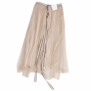  unused Brunello Cucinelli BRUNELLO CUCINELLI skirt long skirt chu-ru bottoms lady's I44 beige cf05mr-rm10e27441