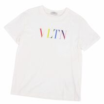 美品 ヴァレンティノ VALENTINO Tシャツ カットソー ショートスリーブ 半袖 ロゴ トップス メンズ S ホワイト cf05ot-rm11r06810_画像1