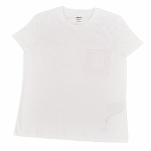 未使用 エルメス HERMES Tシャツ カットソー 23AW 半袖 ショートスリーブ Hロゴ刺繍 トップス レディース 38 ホワイト cf05dd-rm05f10234