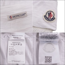 美品 モンクレール MONCLER Tシャツ MAGLIA カットソー ショートスリーブ コットン ナイロン トップス メンズ L 白 cf05mm-rm11e27527_画像8
