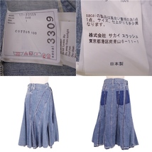 美品 サカイ Sacai スカート フレアスカート デニムスカート 無地 ボトムス レディース 1(S相当) インディゴブルー cf05od-rm05f10107_画像6