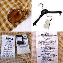 極美品 フェンディ FENDI シャツ ブラウス ロングスリーブ 長袖 シアー チェック柄 シルク トップス レディース IT38 cf05ot-rm11r06815_画像8