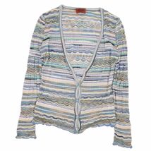 ミッソーニ MISSONI カーディガン ニット 総柄 レーヨン コットン トップス レディース イタリア製 42 マルチカラー cf05mm-rm11e27534_画像1