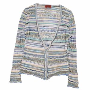 ミッソーニ MISSONI カーディガン ニット 総柄 レーヨン コットン トップス レディース イタリア製 42 マルチカラー cf05mm-rm11e27534