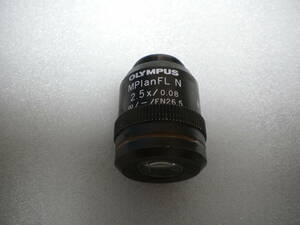  Olympus made microscope against thing MPLAN FL N 2.5X used 