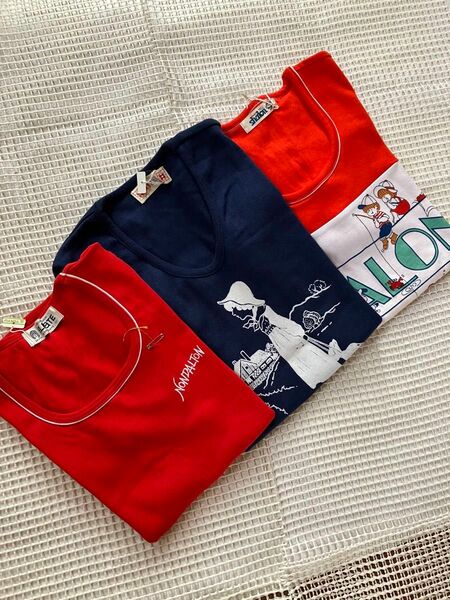 【新品・未使用】昭和レトロ　レディース Tシャツ　3枚セット