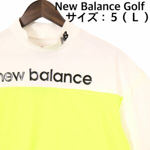 【新品、未使用】ニューバランスゴルフ　Tシャツ　メンズ　サイズ：５（Ｌ）　イエロー　夏