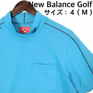 【新品、未使用】ニューバランスゴルフ　Tシャツ　メンズ　サイズ：４（Ｍ）　ブルー　夏