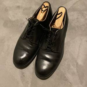 美品 80s サービスシューズ vintage 8R us navy 海軍 ブラック ビンテージ プレーントゥ 革靴 