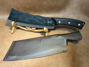アウトドア ナイフ キャンプ サバイバル 薪割り　鋼製　黒刃